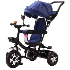 Tricycle Evolutif Poussette Landau Enfant Dossier réglable Légère Roues Pivotant
