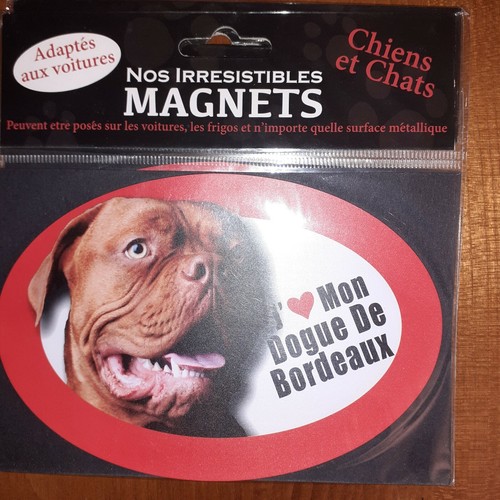 Magnet chien aime mon - mon, dogue