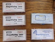 5 VINTAGE THERMO THERMACOTE WELCO WELDING HELMET MAGNIFIER LENS       OBO