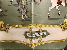 Hermes 90cm Equitation Japonaise Francoise de la Perriere Sage Green