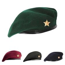 Woolen Rajputana Army Che Guevara Beret Cap for Men & Women With Star Badge