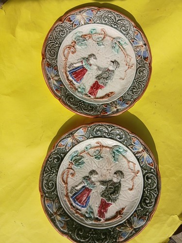 Paire assiettes barbotine - paire, en