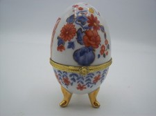 Objet Décoratif Vintage- Oeuf en Porcelaine sur Pieds Style Fabergé- Collection