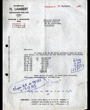 CHATEAUNEUF-sur-CHER (18) HOURGLASS / GRAVEL & SAND "H. LAMBERT" Invoice in 1962