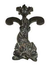 Vintage Salvage Koi Fountain French Lavabo & Fleur-De-Lis Mount Pewter NICE