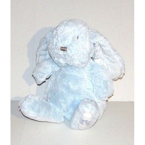 Doudou lapin bleu - doudou, blanc