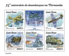 WWII 1944 D-DAY Normandy AIRCRAFT / SHIP / TANKS Stamp Sheet 2019 Guinea-Bissa