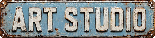 Art studio metal - art, sign