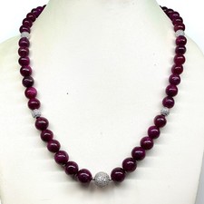 20 " Naturel Rubis Rond Perle