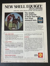 1973 Shell Animal Health Equigel Equine Anthelmintic Color Vintage Print Ad