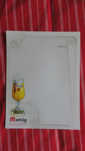 Lot menus vierge biere - 20,