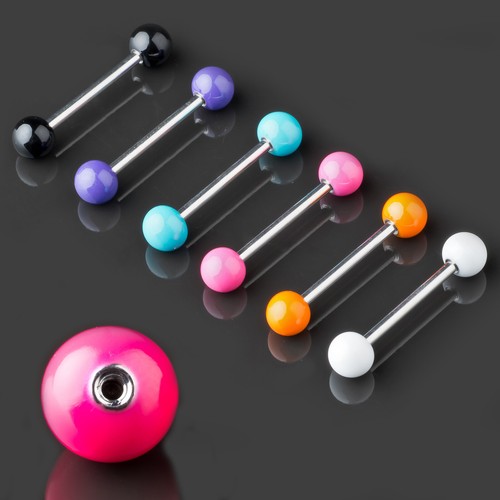 Langue piercing barbell émail - langue,