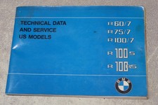 BMW R60/7 R75/7 R100/7 R100S R100RS US MODELS TECHNICAL DATA  AND SERVICE MANUAL