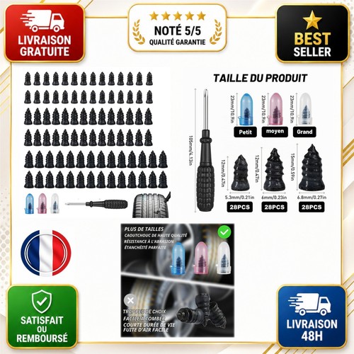 Kit réparation pneu voiture