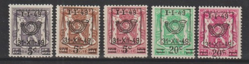 Belgium 1949 cob 798 802 - 1949, 798/802**