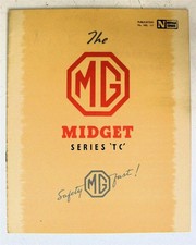 MG MIDGET TC Car Sales Brochure  c1945 #NEL III
