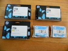 GENUINE LOT 5 HP #728 Cartridges CYMK F9J65A-F9J67A F9J60A DesignJet T730 T830