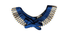 1930 Blue and Yellow Cotton Collar for Vintage Suit, Women's Fashion