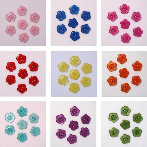 Boutons fantaisie fleur 12mm - boutons,