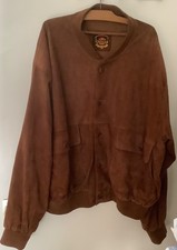 Blouson - Veste en Cuir Daim, Taille XXL (58)  Marron