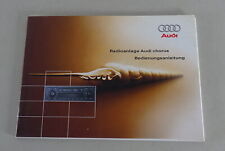 Operating instructions / manual Audi radio chorus for A3, A4, A6, A8, TT from 5/2001