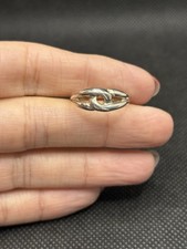 Ancienne Bague En Argent Massif 925 Jonc Alliance Anneaux Créateur Noeud