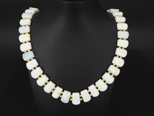 NECKLACE 375/-GG WITH CASHMERE OPAL & PYRITE BEH. TERRA OPALIS JEWELLERY HUNT