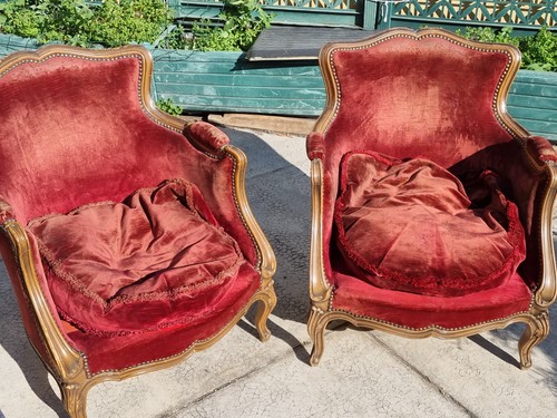 Fauteuil velours rouge - fauteuil,