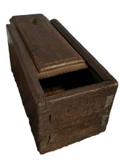 18th Century Folk Art Normandy Oak Box Candle Box.