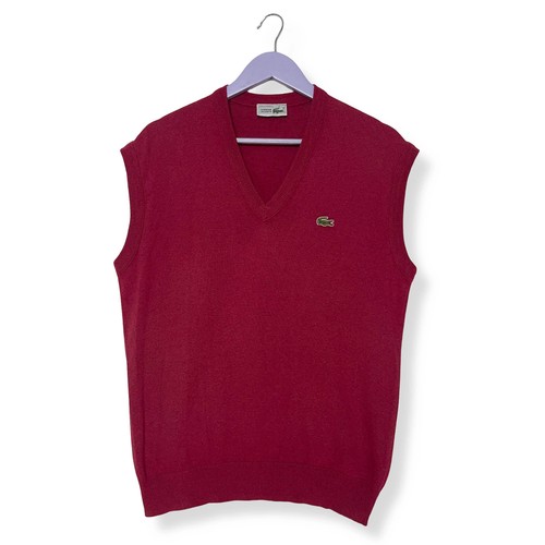 Gilet lacoste vintage rouge - gilet,