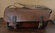 Ancienne Sacoche de Métier en cuir épais 2 tons des années 30/40
