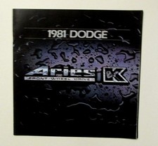ORIGINAL 1981 DODGE ARIES K FOLD OUT Sales Brochure Coupe 4 door Wagon 18 pages
