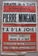 Pierre MINGAND Spectacle " Y a d' la Joie ! " théatre de la gaité Belgique 1949