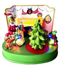 Merry Grinchmas Grinch Christmas Animated Fireplace Musical Lighted Piece 2023