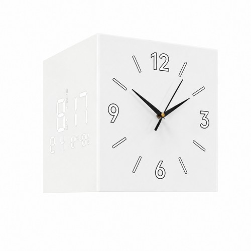 Horloge murale angle double - murale, d'angle
