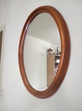 Miroir ovale avec cadre bois