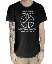 Crass Fight War Pas Guerre T Shirt - Punk Hardcore Anarchiste Anarchie Symbole