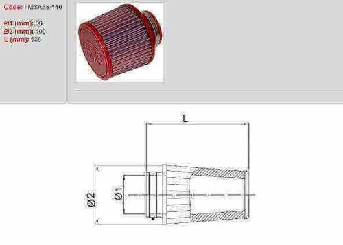 Filtre air bmc conique - air,