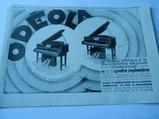 Odéon pianos pneumatiques  Publicité ADVERT 1929 Original