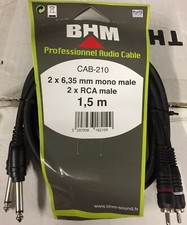 Câble Audio  Hi-fi /Studio /Sono Grosse Section Jack 6,35x2/rcax2 Stéréo 1,5 M