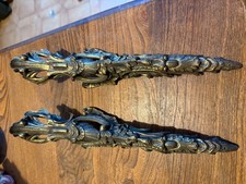 2 Éléments d'ornement  en bronze doré  pour meuble. Louis XV, 30cm