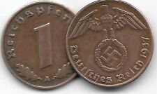 Rare Old Original WWII German War Coin WW2 Germany Military Army Collection Cent