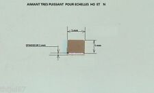 LOT OF 5 VERY POWERFUL SQUARE MAGNETS TO PLACE UNDER LOCOS AND CARS HO AND N