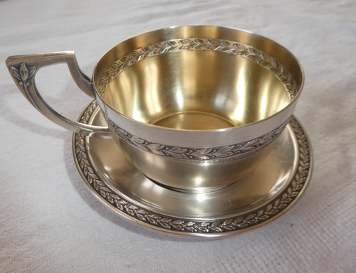 Tasse soucoupe metal - en,