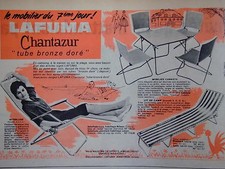 1961 LAFUMA ANNEYRON CHANTAZUR PRESS ADVERTISEMENT BRONZE TUBE BED CAMP