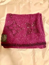 LOUIS VUITTON Echarpe Knit Scarf Monogram Wine Red Used