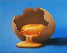 Peinture, tableau oeuf, huile