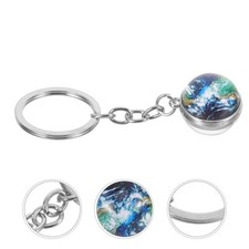 Earth Globe Keychain à dos Hanging Key Ring Purse Key Chain Chain