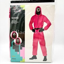 01601459 Spirit Halloween Adult Pink Guard Jumpsuit Costume Squid Game Size Vary