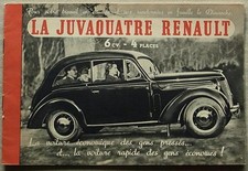RENAULT JUVAQUATRE Car Sales Brochure c 1939 #VT 385 B 392